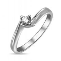 Помолвочное кольцо R01-SOL50-010-G2-М13021 из белого золота, гладкое