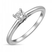 Помолвочное кольцо R01-SOL38-025-G2-М13023 из белого золота, гладкое