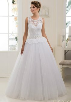 Свадебное платье F54098. С пышной юбкой, длинное без шлейфа.