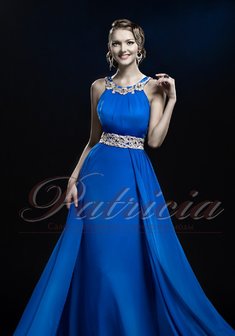 Вечернее платье F54125. В греческом стиле, длинное со шлейфом.