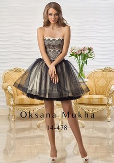 Вечернее платье В54184. С пышной юбкой, короткое без шлейфа.