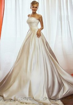 Свадебное платье Ф54219. С пышной юбкой, длинное со шлейфом.