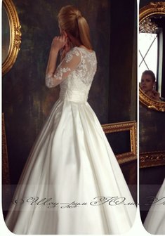 Свадебное платье Ф54225. С пышной юбкой, длинное со шлейфом.